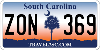 SC license plate ZON369