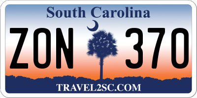 SC license plate ZON370