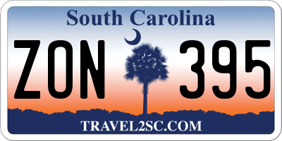 SC license plate ZON395