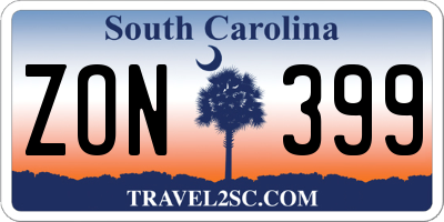 SC license plate ZON399