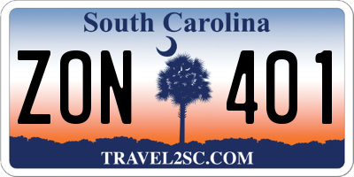 SC license plate ZON401