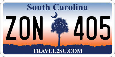 SC license plate ZON405