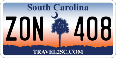 SC license plate ZON408