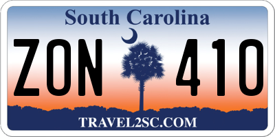 SC license plate ZON410