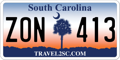 SC license plate ZON413