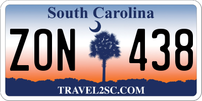 SC license plate ZON438