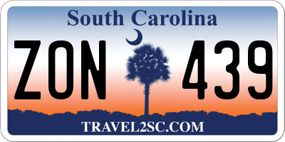 SC license plate ZON439