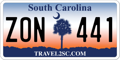 SC license plate ZON441