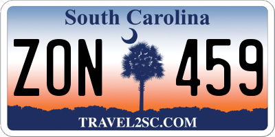 SC license plate ZON459