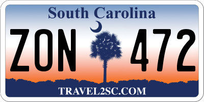 SC license plate ZON472