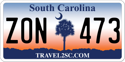 SC license plate ZON473