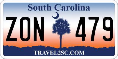 SC license plate ZON479