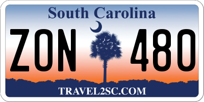 SC license plate ZON480
