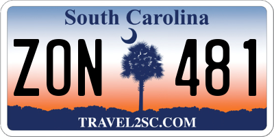 SC license plate ZON481