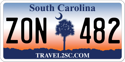 SC license plate ZON482