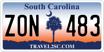 SC license plate ZON483