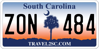 SC license plate ZON484