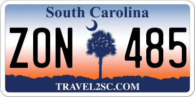 SC license plate ZON485