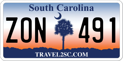SC license plate ZON491