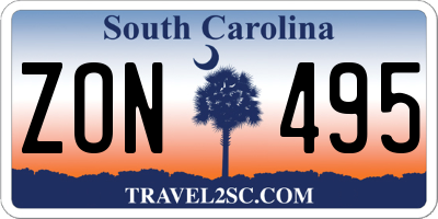 SC license plate ZON495