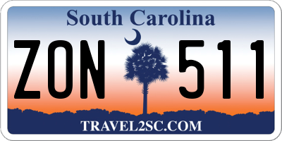 SC license plate ZON511