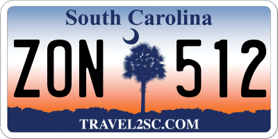 SC license plate ZON512