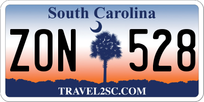 SC license plate ZON528