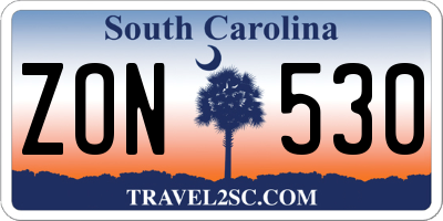 SC license plate ZON530