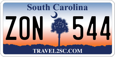 SC license plate ZON544
