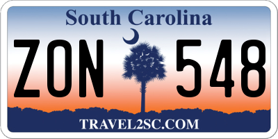 SC license plate ZON548