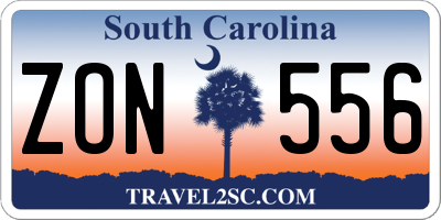 SC license plate ZON556