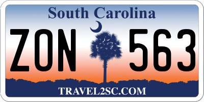 SC license plate ZON563