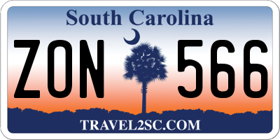 SC license plate ZON566