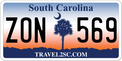 SC license plate ZON569