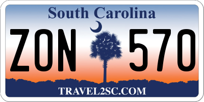 SC license plate ZON570