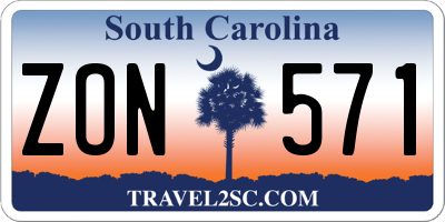 SC license plate ZON571