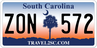 SC license plate ZON572
