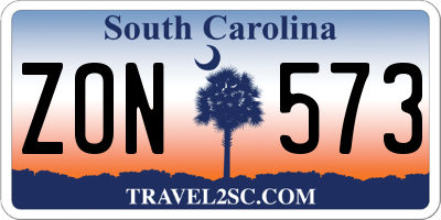 SC license plate ZON573