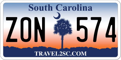 SC license plate ZON574