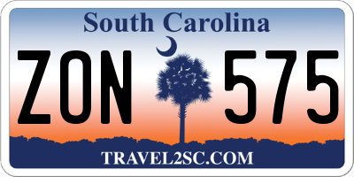 SC license plate ZON575