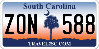 SC license plate ZON588