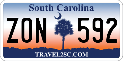SC license plate ZON592
