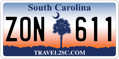 SC license plate ZON611