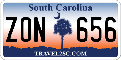 SC license plate ZON656