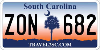 SC license plate ZON682