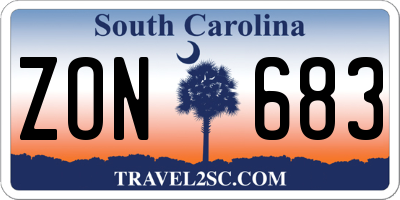 SC license plate ZON683