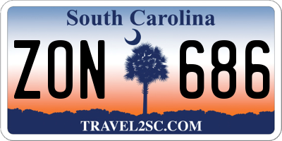 SC license plate ZON686
