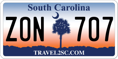 SC license plate ZON707