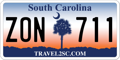 SC license plate ZON711