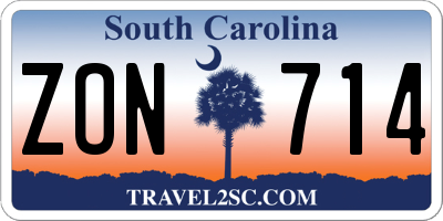 SC license plate ZON714